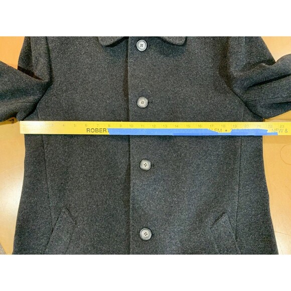 Mens Chaps Charcoal Gray Wool Blend Dress Coat Overcoat 40 R New Without Tags - Picture 6 of 7